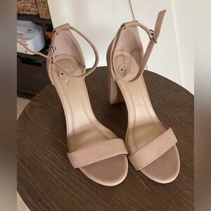 Chic Tan Ankle Strap Heels